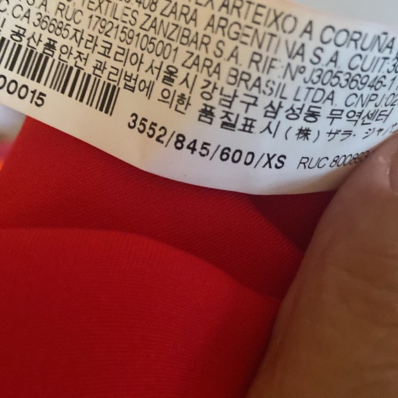 Zara Red Satin Lingerie Style Dress, sz XS, 101D002 - Picture 8 of 9